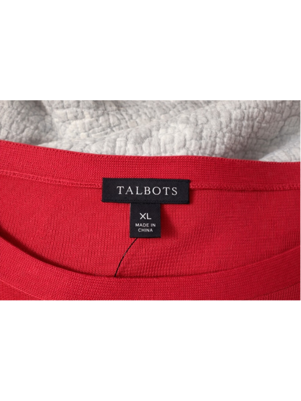 Talbots Red Short Sleeve Knit Top XL Classic Crew Neck Casual Tee - Picture 3 of 7
